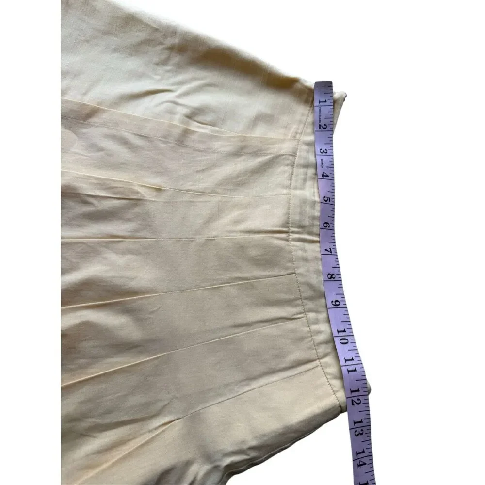 Princess Polly Buttery Yellow 90s Pleated Mini Skort Size 2